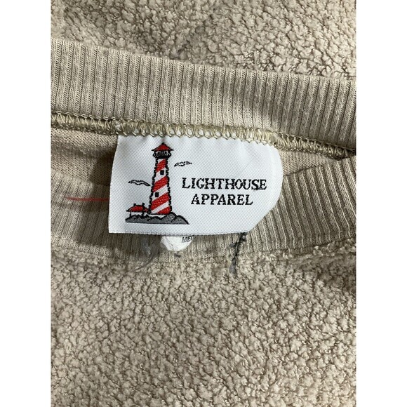 VTG Womens Teddy Bear Pumpkin Sherpa Halloween Shirt M Beige 90s Teacher Granny - Picture 4 of 5